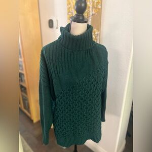 Nine West - evergreen woven turtleneck sweatshirt with different patterns